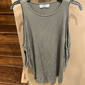 Bailey 44 green open shoulder top